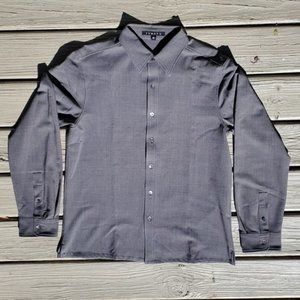 THEORY Medium Greenish Gray Long Sleeve Shirt.